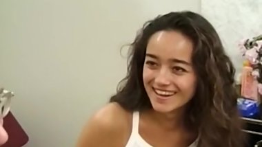 Ethnic amateur jizzed on tits by oldman