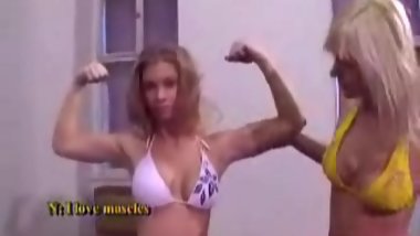 Eva N. flexing her biceps 2(old clip)
