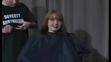 woman shaves bald