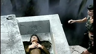 Threesome anal sex in a cemetary