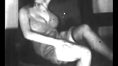 Big Boobs Girl strips and dances - Vintage B&amp_W