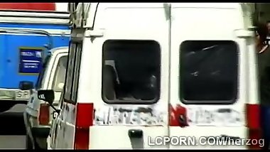 Hot blondie picks up 2 horny studs to fuck