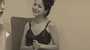Women in vintage underwear