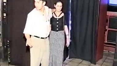 Pregnant BDSM girl fucked in sexshop