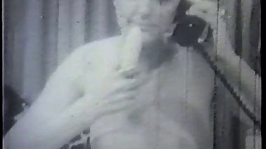 Hot 1940's hoe spreads her legs and takes a thick cock in her hairy snatch