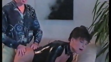 Girl in the leather get his cock
