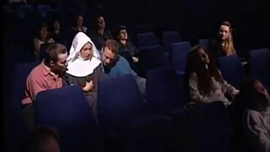 Laura & Madalina at the Movie Theater in a Orgy