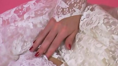 An Erotic Tease 001-A Brunette Bride Strips Out of Her Dress