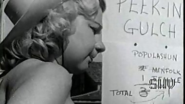 Old 50's nickel peep show Cow girl