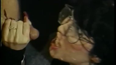 Secretary Gets Glasses Covered In Jizz