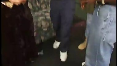 Blonde Mature in vintage IR Gangbang