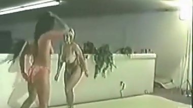 Retro Topless Catfight (big tits vs little)