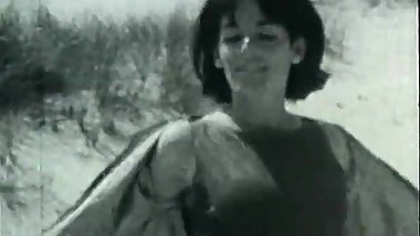 Nudist Girl's Day on a Beach (1960s Vintage)