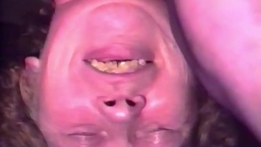 Hairy granny enjoys anal in group sex
