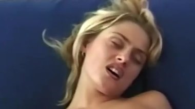 Retro babe masturbates with dildo