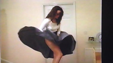Upskirt . Slow Motion windy skirt