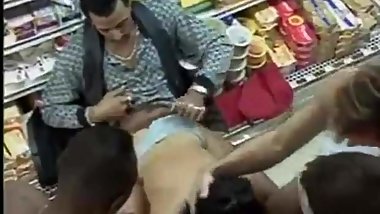 Gangbang in shop