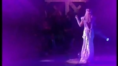 Cicciolina nearly nude live on stage italian television