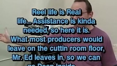 Vintage babe shares cock in interracial trio