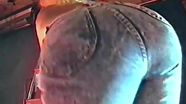 DOWN DOWN - vintage blonde tight denim jeans strip dance