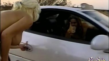 Hitcher Blonde Jizzed And Left On The Road