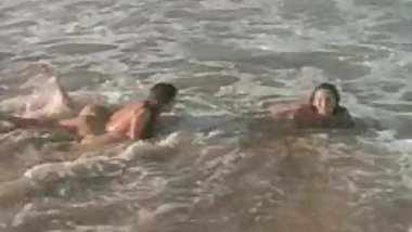 Sexy girls with Big boobs naked on beach